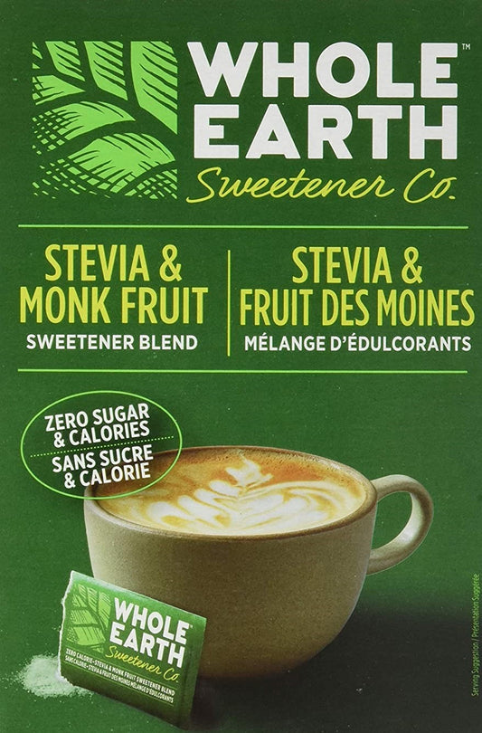 Stevia & Monk Fruit Sweetener by Whole Earth, (80 Packets), 120g